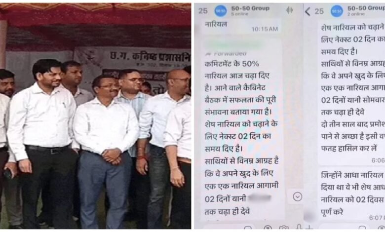 For Promotion: Bid for 'coconut' for promotion...! Chat of tehsildars goes viral in Chhattisgarh... Note if you say 'coconut' in codeword...?
