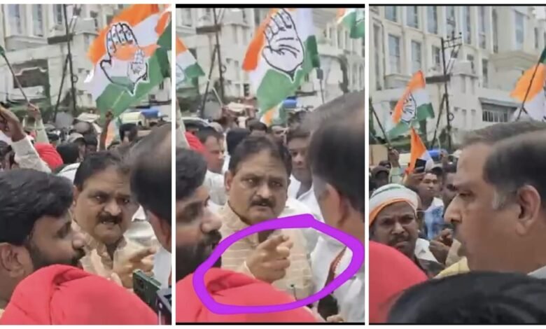 Ruckus in Congress: Ruckus in Chhattisgarh Congress...! 2 senior leaders clashed on stage...deep impact on the party's image...see viral VIDEO