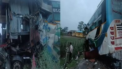 Horrific Road Accident: Horrific road accident in Raipur...! 3 killed in bus-hyva collision...6 injured