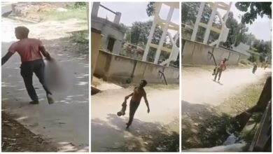 Cruel Father: Heartbreaking incident in Rampur…! Father hanged his 8-month-old child upside down and took him around the whole village… Watch the viral video here