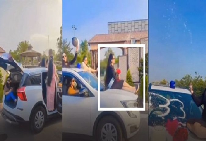 DSP Wife Birthday Celebration: DSP's wife fined for doing birthday stunt in government vehicle...! High Court took it seriously... next hearing in August
