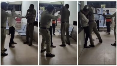 Police Fight: Drunk police constable beat up a person...SP took action...Watch the video here