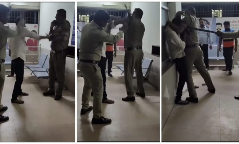 Police Fight: Drunk police constable beat up a person...SP took action...Watch the video here