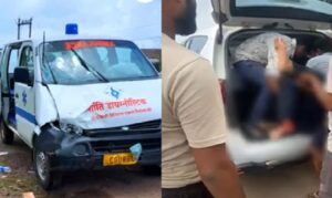 Shanti Diagnostic Centre: The ambulance had hit a bike and a scooter...! The SP got the injured boy and girl taken to the hospital in a government vehicle