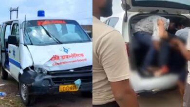 Shanti Diagnostic Centre: The ambulance had hit a bike and a scooter...! The SP got the injured boy and girl taken to the hospital in a government vehicle