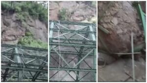 landslide in Haridwar : Debris fell on railway track due to landslide in Haridwar...! Mountain broke near Kali temple, major accident averted... watch VIDEO here