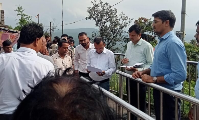 Madwarani Temple: Madwarani temple will be developed through DMF and CSR...! Collector Ajit Vasant inspected the premises...approved construction of drinking water, shed, hall and railing