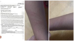 Mother Teresa School: Act of the principal of Mother Teresa School of Durg... Brutally beating a nursery student for saying 'Radhe-Radhe'... then pasted tape on his mouth...