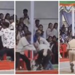 Independence Festival: Ruckus during Independence Day celebrations in Home Minister's district...! Three youths chased and beat up a young man... Watch the video here