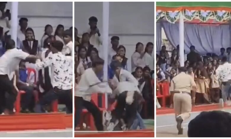 Independence Festival: Ruckus during Independence Day celebrations in Home Minister's district...! Three youths chased and beat up a young man... Watch the video here