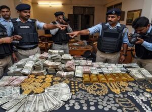 Gangster Raids: Police crack down on gangster network...! 1.36 kg gold, 14.60 kg silver, 49.60 lakh rupees in cash, 7 pistols, 40 live cartridges, and 1 bulletproof Scorpio recovered.