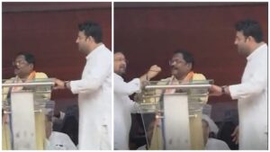 Congress Infighting: ‘Political Dangal’ on Congress stage… Baghel attacks Singhdev… Dahriya stings Mahant… snatches mic from Bhagat… watch VIDEO here