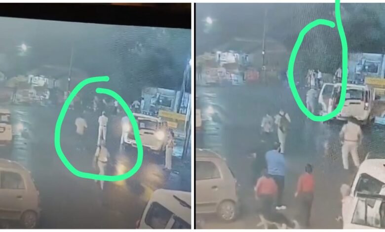 Dongargarh Navratri Mela: A soldier on security duty at the Maa Bamleshwari temple complex was attacked with a stick...the incident was captured on CCTV.