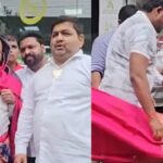 FB Post Controversy: Shocking incident! BJP workers forced a Congress leader to wear a sari in the middle of the market... Video goes viral on social media... Watch here