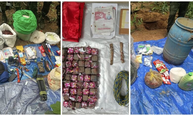 IED Dump Recovered: Gariaband Breaking...! Security forces got a big success... Naxals' IED dump recovered... Explosive material was hidden at three places