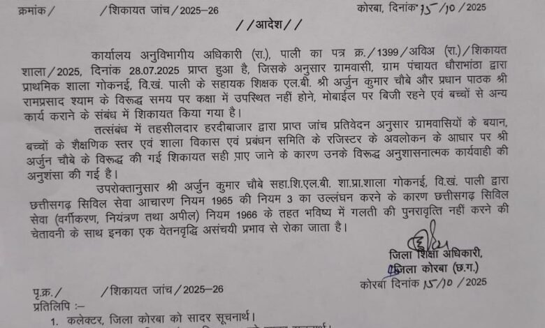 Action Against Indiscipline: Action taken against teachers who are busy on their mobile phones and fail to arrive at school on time...! Salary hikes withheld