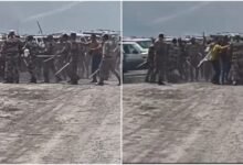 Police attack on peaceful protest: Lathicharge on displaced people at Geevra mine! Lathicharge on peaceful protest... Many injured. Watch the video here.
