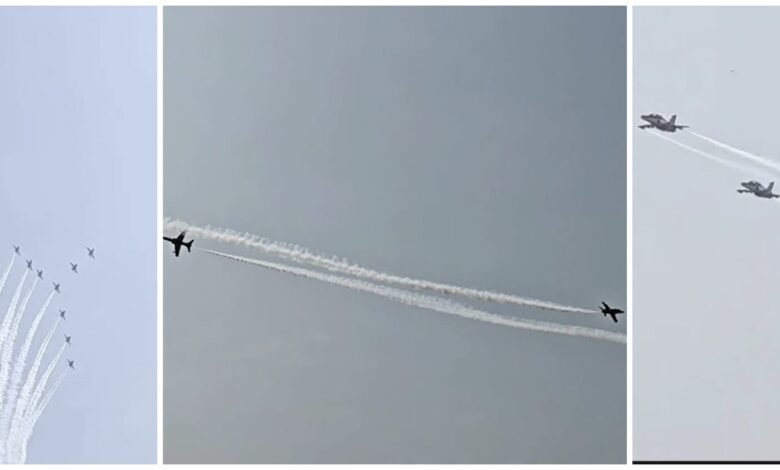 Air Show Rehearsal: Amazing performances at the air show rehearsal in Naya Raipur! The Suryakiran Aerobatic Team and the Akashganga Paratroopers displayed their skills with a free-fall jump and a tricolor in the sky... Watch the video here!