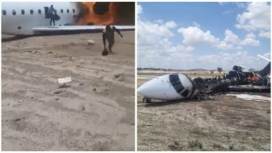 Plane Crashes on Runway: Accident on the runway! Minister's plane engulfed in flames...People fled from the burning plane's window...Watch the horrifying video here.