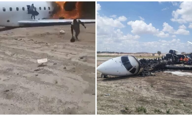 Plane Crashes on Runway: Accident on the runway! Minister's plane engulfed in flames...People fled from the burning plane's window...Watch the horrifying video here.