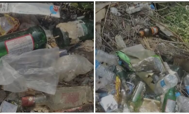 Fisheries Department: Piles of liquor bottles in the Baikunthpur government complex...! Questions on the administration... Watch the video here