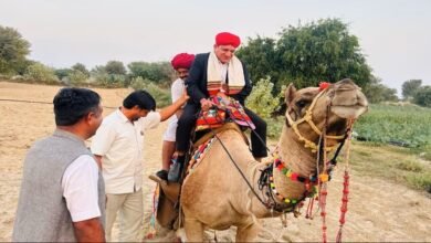 Camel Ride: The Election Commission's SIR campaign in the sandy terrain...! SDMs and Block Development Officers are reaching out to voters on camels.
