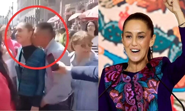 President of Mexico: Mexico's first female president was molested...! Sheinbaum was attempted to be kissed in the middle of a crowd... Watch the video here