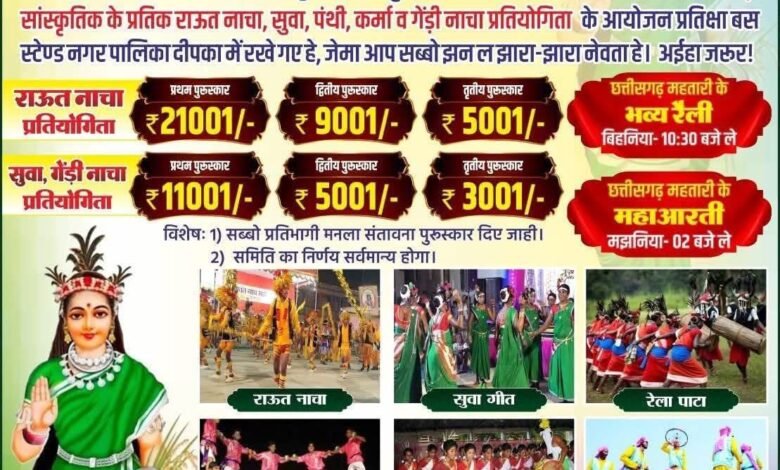 Folk Dance Competition: A grand celebration of Chhattisgarh's culture will be held in Dipka...! Cultural festival on December 29th.