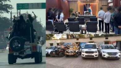 Highway Stunts: Minor students performing stunts on the Rajnandgaon highway...! Police take strict action...5 vehicles seized.