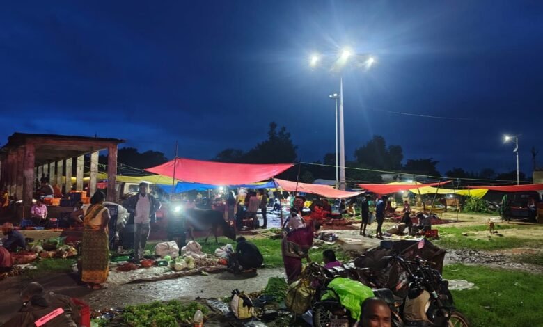 Adani Foundation's green initiative brings life back to villages...! Solar lights illuminate markets and streets.