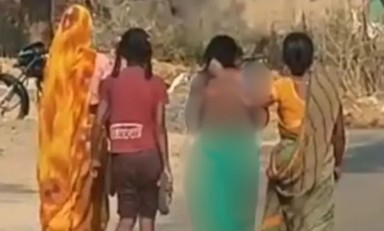 Violence Against Women: Punishment for a love affair...! Woman stripped half-naked and paraded through the village... 3 arrested... Watch VIDEO here.
