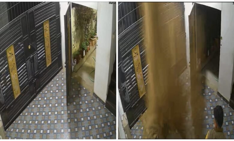 Boring Blast: Panic grips the area as underground boring pipe bursts...! Water and mud gushed out after a loud explosion... The homeowner narrowly escaped... Watch the video here.