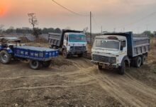 Mining Action: Major crackdown on the mining mafia in Bilaspur! 14 vehicles seized—ranging from JCBs to Hyvas.