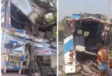 Horrific Road Accident: A horrific road accident late last night on the Raipur-Ratanpur National Highway…! A trailer and a Scorpio collided head-on… 6 passengers died… watch the video here