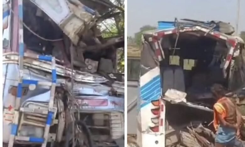 Horrific Road Accident: A horrific road accident late last night on the Raipur-Ratanpur National Highway…! A trailer and a Scorpio collided head-on… 6 passengers died… watch the video here