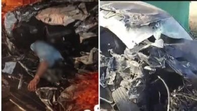 Road Accident: Horrific crash on the Bhopal-Berasia route... High-speed car collides with a straw-laden trolley... Tragic death of three brothers from the same family... Watch Video Here.