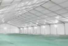 Spiritual Event: A Grand Platform for Devotion Takes Shape! A magnificent marquee is rising at the Katha venue in Korba... where the air will soon resonate with the rhythmic beats of devotion.