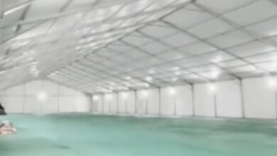 Spiritual Event: A Grand Platform for Devotion Takes Shape! A magnificent marquee is rising at the Katha venue in Korba... where the air will soon resonate with the rhythmic beats of devotion.