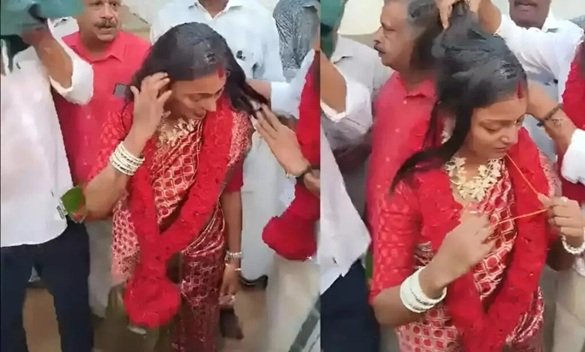 Mahakumbh Viral Girl: Mahakumbh's viral girl Monalisa married boyfriend Farman Khan in Kerala...Director Sanoj Mishra made sensational allegations...Watch the video here