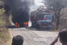 Road Accident: Horrific Road Crash in Balrampur! Fire Erupts After Collision Between Two Trucks—Driver Burned Alive.