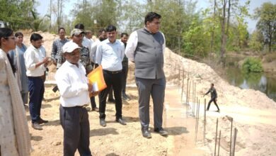 Anicut Inspection: Collector Inspects Under-Construction Anicut at Tendubhantha! Directs Completion of High-Quality Work Within the Stipulated Timeframe.