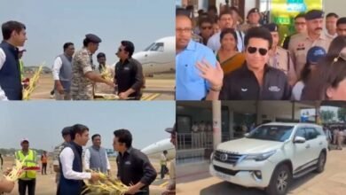 Sachin in Bastar: Sachin Tendulkar Arrives in Jagdalpur with His Family! Grand Welcome at the Airport... 5,000 Children to Get an Opportunity to Play Sports.