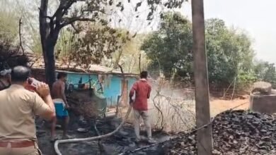 Sidhi Fire Incident: Tragic Blaze in Madhya Pradesh! Massive Fire Engulfs Home... 3 Innocent Children Perish... Village Plunged into Mourning (VIDEO)