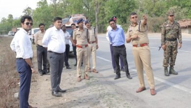 Inspection of the National Highway: Collector and SP Inspect Black Spots on the Katghora-Chotiya NH-130.
