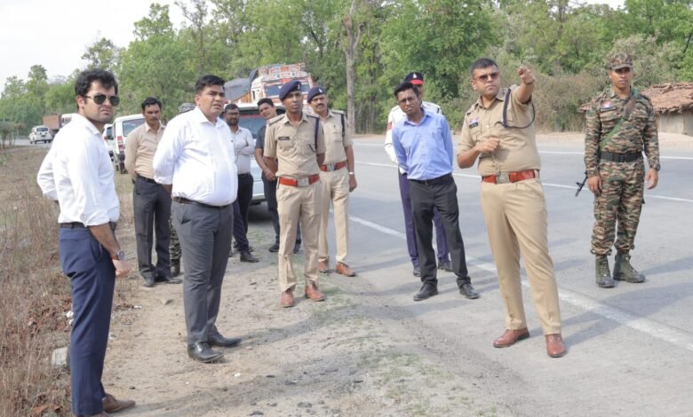 Inspection of the National Highway: Collector and SP Inspect Black Spots on the Katghora-Chotiya NH-130.