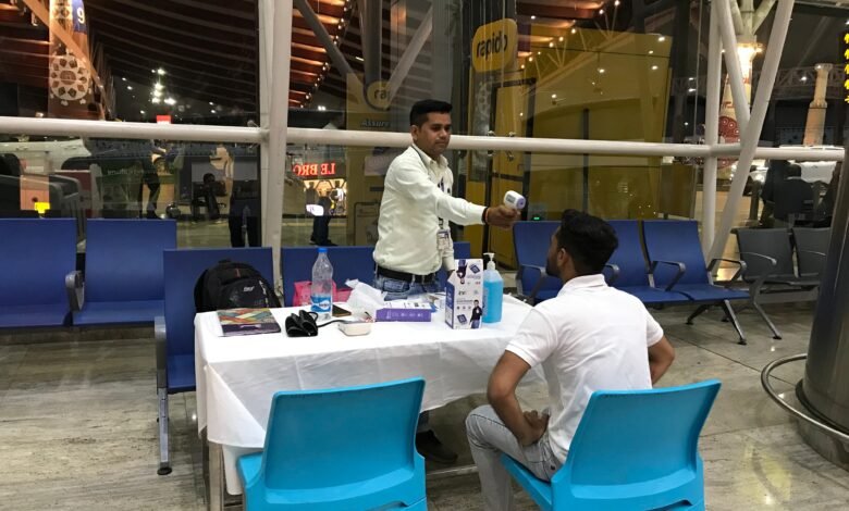 Ebola Screening at Airport: Surveillance Heightened at Raipur Airport Amidst Ebola Threat! State Government Sets Up Ebola Screening Counter... Watch VIDEO Here.