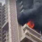 Noida Sector Fire: High-rise flat turns into a fireball... Chaos erupts in Noida society.
