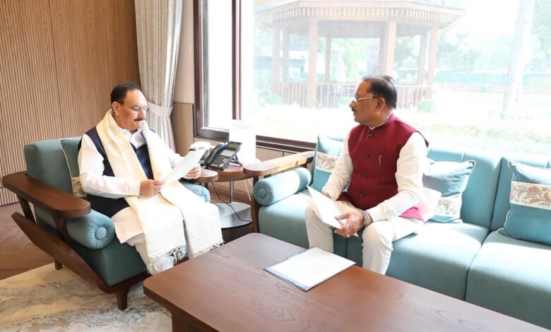 Delhi Meeting: CM Vishnu Deo Sai met J.P. Nadda...! A major meeting regarding Chhattisgarh... indications of significant decisions on health services and agricultural supplies.