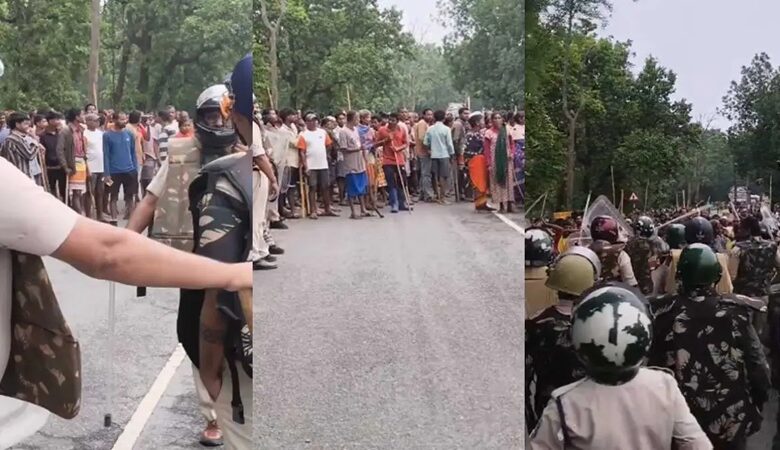 Land Acquisition: Uproar over land acquisition in Surajpur...! Stone-pelting at police... Over 24 personnel, including a DSP, injured... Police forces from 5 districts deployed... Watch the video here.