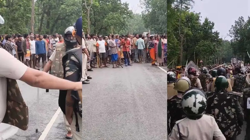 Land Acquisition: Uproar over land acquisition in Surajpur...! Stone-pelting at police... Over 24 personnel, including a DSP, injured... Police forces from 5 districts deployed... Watch the video here.